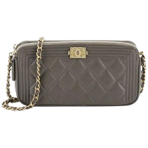 chanel boy double zip clutch with chain|Chanel Boy Double Zip Clutch w/Chain .